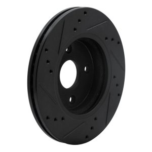 Mazda 2 Brake Rotor (1) - Front Right - R1 Concepts - Drilled & Slotted - Black - `11-`15